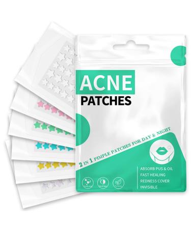 Star Pimple Patches 240 Counts Acne Patch Hydrocolloid Acne Patches with Tea Tree Oil Blemish Zit Patches for Face 3 Sizes Acne Dots Pimple Patches 6 Colors Pink Yellow Blue Pimple Patches for Face