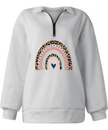 Women's Casual Autism Awareness 1/4 Zip Sweatshirt - White, Large - Buy Online on GoSupps.com
