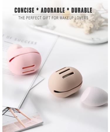 FERYES 2 PCS Makeup Sponge Holder | Silicone Beauty Blender Case for Travel | Khaki Makeup Sponge Storage - Buy Online on GoSupps.com