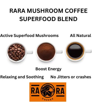 RARA Signature Mushroom Coffee (50g) - Full roast instant Arabica Coffee with Lion's Mane - Buy Online on GoSupps.com