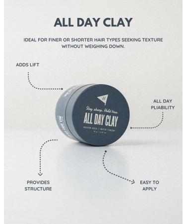 Hitch All Day Clay - Medium Hold Matte Finish Hair Clay Pomade for Men | International Shipping Available - Buy Online on GoSupps.com