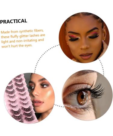 FRCOLOR 10 Pairs Glitter Diamond Eyelashes false lashes women lashes with rhinestones lashes with glitter costume eyelashes lash extensions supplies fluffy chemical fiber child - Buy Online on GoSupps.com