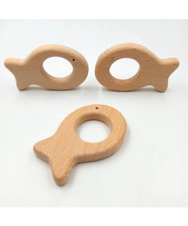2pcs Natural Wooden Fish Pendant - Handmade Necklace/Bracelet - Beech Wood Animal Shape - Buy Online on GoSupps.com