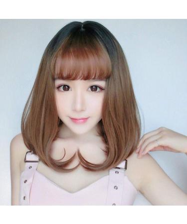 Long Straight Hair Wig for Women - Natural Realistic Dark Brown Fluffy Wig with Qi Qi Bangs - Ideal for International Shipping - Buy Online on GoSupps.com