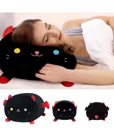 Mewaii Black Devil Cat Plush Pillow 16'' - Soft Stuffed Animal Squishy Toy for Adults, Girls, Boys - Fluffy Cuddle Plushie (16in/40cm) - Buy Online on GoSupps.com