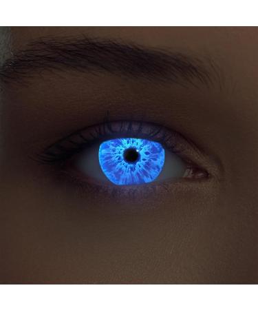 Buy DESIGNLENSES Glowing Halloween The Purge Costume Contact Lenses - Soft UV Neon Blue (1 Pair) - Buy Online on GoSupps.com