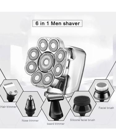 Buy 6 in 1 Head Shaver for Men - Waterproof USB Rechargeable Bald Shaver & Grooming Kit | Best 9D Beard Trimmer - Buy Online on GoSupps.com