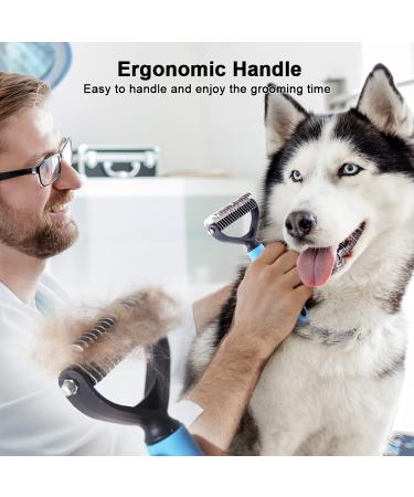 Professional 2 Sided Pet Grooming Brush for Cats & Dogs - Dematting Comb and Undercoat Rake - Buy Online on GoSupps.com