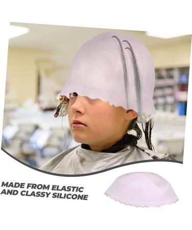 Housoutil Silicone Highlighter Cap Salon Silicone Cap Crochet Hook for Hair Highlight Cap for Hair Highlight Hair Cap Salon Hair Highlight Hat Salon Hair Cap Dye Translucent Pink Silica Gel - Buy Online on GoSupps.com