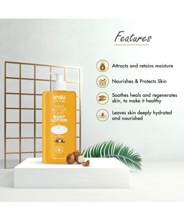 Vasu Naturals Shea Butter Care Body Lotion | Ultra Nourishing Pro-Vitamin B5 | 12.32 fl oz | International Shipping Available - Buy Online on GoSupps.com