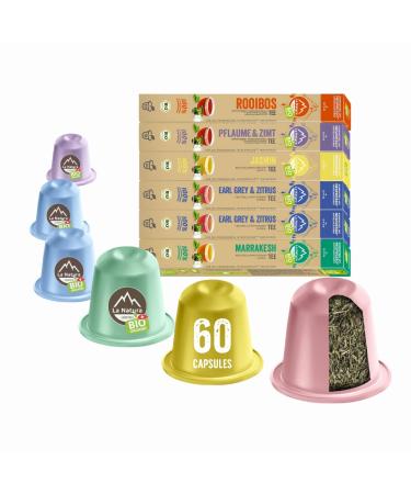 Tea connoisseur set ORGANIC - 60 tea capsules - Nespresso compatible - La Natura Lifestyle - industrially compostable Tea connoisseur set - Buy Online on GoSupps.com