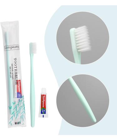 Longwumy Disposable Toothbrush Bulk Set - 100 Pack | Individually Packaged, 2 Colors | Ideal for Hotel, Home, Camping, Travel - Buy Online on GoSupps.com