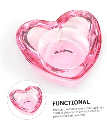 Housoutil Nail Cup Monomer Dish Nail Dish Bowl Nail Art Dish Cup Nail Dampen Dish Jewelry Dish Nail Art Liquid Holder Manicure Nail Dish Glass Thicken Pen Wash Cup Pink - Buy Online on GoSupps.com