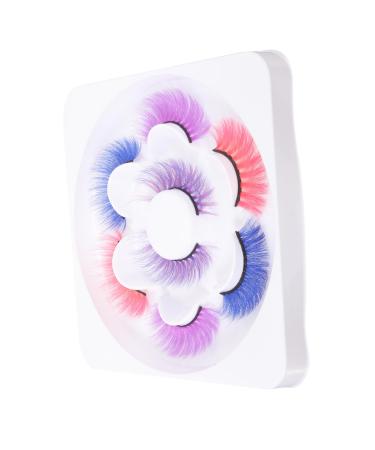 Beatifufu 4 Pairs Natural False Lashes Natural Fake Lashes Natural False Eyelashes Colored Fake Eyelashes 3d Fake Lashes 3d False Eyelashes Curly Fake Eyelashes Miss Soft Imitation