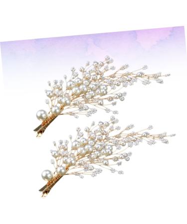 DOITOOL 1 Pair Pearl Hairpins Wedding Headdress Bridal Hair Accessories Hair Clips Wedding Headpiece for Bride Pearl Hair Accessories Flower Hairpins Bride Hairpins Modeling Headgear Beads - Buy Online on GoSupps.com