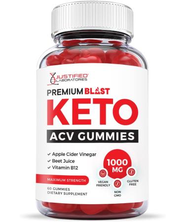 Justified Labs Premium Blast Keto ACV Gummies 1000MG with Pomegranate Juice, Beet Root, B12 - 60 Gummys - Buy Online on GoSupps.com