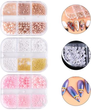 3 Boxes Nail Pearls Micro Beads for Nails Nail Art Beads Caviar Beads Nail Art Nail Art Decals Flat Back Pearl Loose Pearl Beads Nail Art Gems Mini Beads Plastic Pendant Semicircle - Buy Online on GoSupps.com