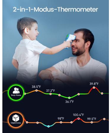 Buy Digital Fever Thermometer for Babies Adults & Children | Contactless Ear Thermometer with Precise LCD Display - Switch Between C & F - Buy Online on GoSupps.com
