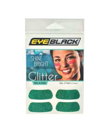 EyeBlack Green Softball Glitter Eye Black Strips, 2 Pair