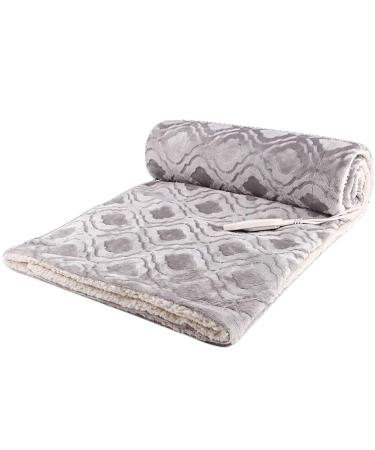 Electric thermal blanket flannel ceiling soft with 3 heating settings and overheating protection washable use in the office at home gray 165 x 90 cm Surprise poison