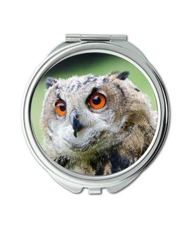YENDOSTEEN Mirror Travel Mirror owl Europ u00e4ischer Uhu Bubo bubo Eurasian Eagle Owl Portrait pocket mirror portable mirror