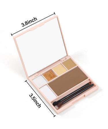 Boobeen 6 Colors Cream Contour Makeup Palette | Highlighter & Bronzer Kit with Mirror & Brush | Waterproof Concealer for Women - Buy Online on GoSupps.com