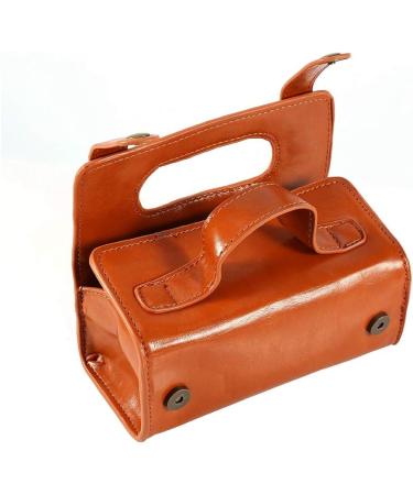 LetCart Men's Toiletry Bag - Stylish Brown PU Leather Cosmetic Bag for Shaving Brush & Razor - Portable Travel Essentials - Buy Online on GoSupps.com