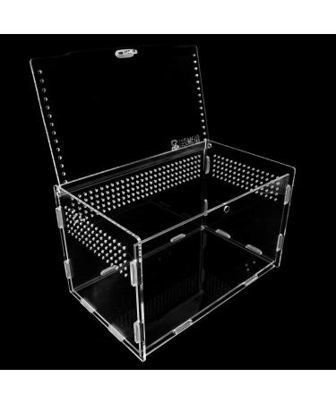 Winterworm Acrylic Reptile Feeding Box Transparent Breeding Box Terrarium with 2 Pcs Straight and Curved Tweezers for Pet Insect Spider Crickets Snails Hermit Crabs Lizard (Large(20x12x12cm)) - Buy Online on GoSupps.com