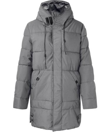 Buy Women's Long Warm Quilted Winter Jacket - Stylish & Padded Ski Coats in Blue & Gray Sizes Up to 3XL - Buy Online on GoSupps.com