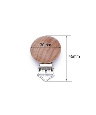 Sutoyuen 10Pcs 30mm (1.18) Natural Wood Pacifier Holder Round Beech Metal Teether Wooden Teething Beads Suspender Clips DIY Pacifier Accessories - Buy Online on GoSupps.com