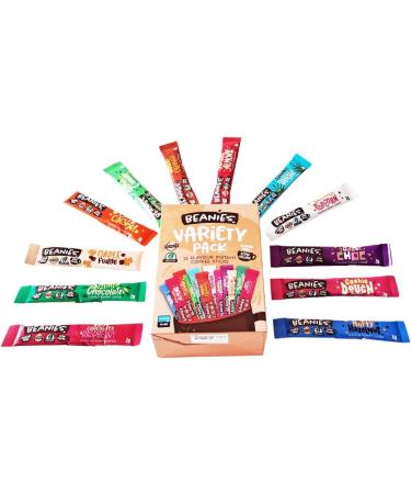 Beanies Mixed Flavour Instant Coffee - Irish Cream Chocolate Orange Caramel Popcorn Mint Chocolate Amaretto Almond Coconut Delight Nutty Hazelnut and more | Flavour for Every Mood | 144 Sachets - Buy Online on GoSupps.com