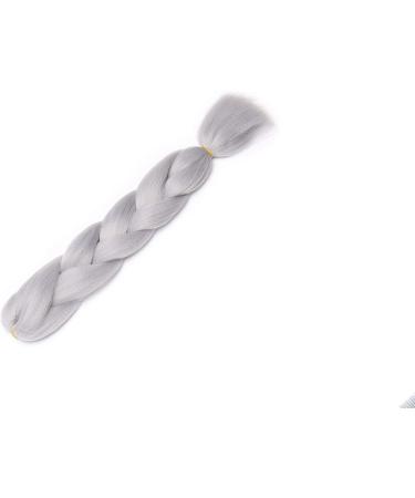 24" Hair Braid Braiding Hair Extension One Piece 100g Synthetic Heat-Resistant Crochet - Silver Grey - Buy Online on GoSupps.com