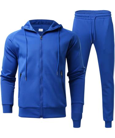 Buy Hanxiulin Men's Training Suit - Blue Polyester Jogging Set XXL | Comfortable Sweatshirt & Pants for Sports - Buy Online on GoSupps.com