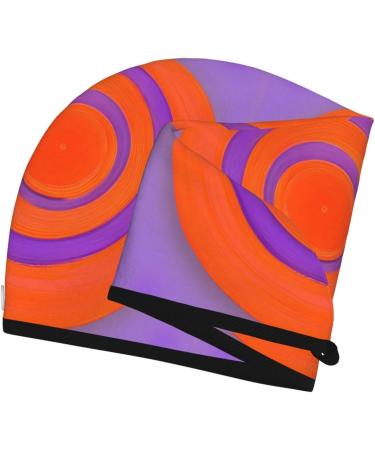 Super Absorbent Orange Circle Dry Hair Cap for Girls & Women | Quick Drying Elastic Wrap for Long Thick Hair - Buy Online on GoSupps.com