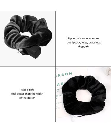 4 Pieces Women's Hair Ties Velvet Zip Hair Ties Travel Gadgets Secret Hair Ties Soft Ponytail Hair Ties Ball Head Curly Hair Ties - Buy Online on GoSupps.com