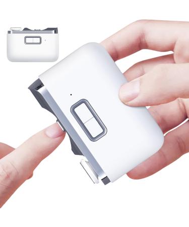 Automatic Nail Clipper 2 in 1 Ergonomic Automatic Nail Trimmer with Storage and Light 2 Modes Nail Clippers Rechargeable Nail Polisher for Fingernails Thick Nails Adults