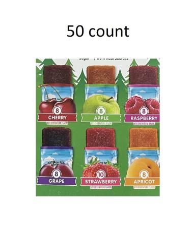 Stretch Island Fruit Leather Snacks Variety Pack - 50 Pack, 24.7oz - Cherry, Apple, Strawberry, Apricot, Grape, Raspberry - 0.5oz Each - No Added Sugar - Buy Online on GoSupps.com