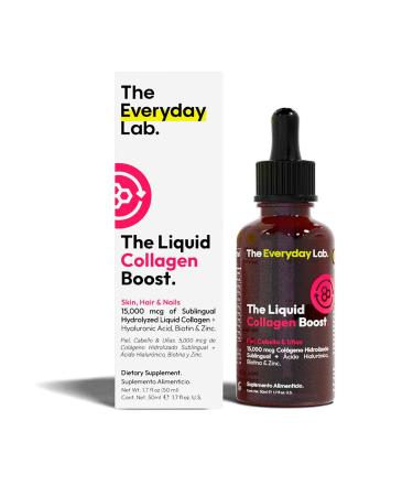 THE EVERYDAY LAB Liposomal Collagen Drops with Hyaluronic Acid & Biotin Liquid Collagen for Skin, Hair & Nails Biotin & Zinc Supplement for Men & Women, 30-Day Supply (50ml)