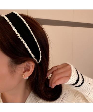 Wiwpar Wide Beaded Headband - Elegant Black Beads Hair Hoop for Women and Girls - Buy Online on GoSupps.com