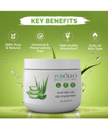 PUROLEO Aloe vera gel 16 Fl Oz/473 ML (Made in Canada) aloe vera gel for face aloe vera gel for hair aloe vera gel for skin Made from aloe vera gel Explore the Goodness - 100% Pure Aloe Vera Gel - Your Go-To for Natural Beauty and Wellness! 473 ml (Pack o - Buy Online on GoSupps.com