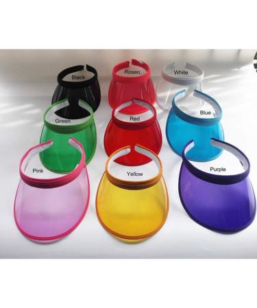 ZZZALL Women & Unisex UV Protection Summer Candy Color Open Top Beach Cap - Transparent PVC Clip-on 10 Colors Available (Pink) - Buy Online on GoSupps.com