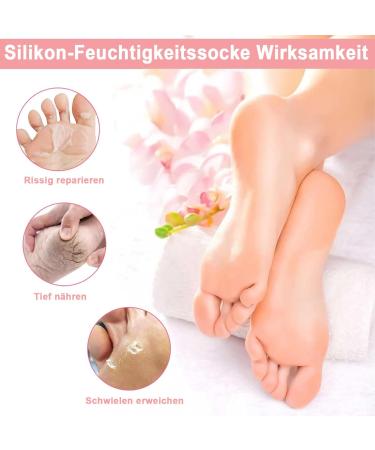 Voarge 2 Pairs of Silicone Socks for Feet Silicone Socks Women Silicone Moisturising Socks for Dry Cracked Feet Women & Softening Dry Cracked Feet Rough Skin - Buy Online on GoSupps.com