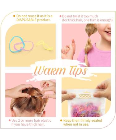 Elastic Hair Bands Set - 1000 Clear + 1000 Coloured Mini Rubber Bands for Kids, Girls, Children - Perfect for Braids, Wedding Hairstyles, Dreadlocks - Buy Online on GoSupps.com