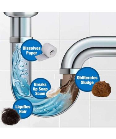 Pipe Sink Drain Cleaner Powerful Pipe Dredging Agent Powerful Sink Drain Cleaner for Kitchen Sewer Toilet Closestool Clogging Family Essential Utility (110G) - Buy Online on GoSupps.com