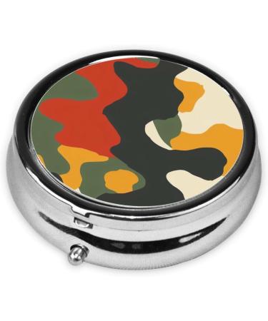 Army Camouflage Portable Metal Pill Box | 3-Compartment Travel Case for Small Pills | Durable Hinged Design - Buy Online on GoSupps.com