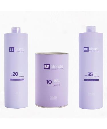 Be Blonde Deal - 1 x 500g Bleach Powder 1 x 20vol Oxy 1000ml & 1 x 35vol Oxy 1000ml Anti Yellow Conditioning - Professional Hairdresser Salon Barber Hair Grooming Colouring Bleaching Lightening Pack