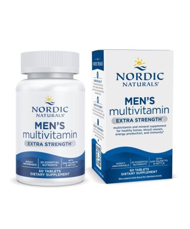 Nordic Naturals Men s Multivitamin Extra Strength - Bone Energy & Blood-Vessel Support - Immunity Supplement - 20 Essential Nutrients - 60 Tablets - 30 Servings