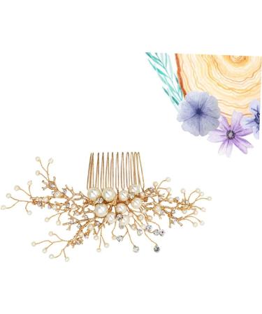 DOITOOL Bridal Hair Accessories Wedding Hair Comb Golden Hair Comb Wedding Hair Jewelry Pearl Hair Comb Tiara Women Hairpin Bridal Headdress The Flowers Headgear Hair up Bride - Buy Online on GoSupps.com