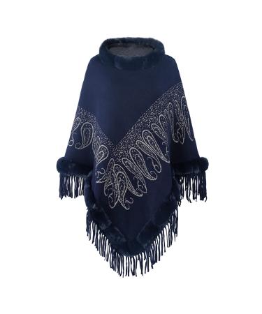Scarf women winter scarf cashmere scarf triangular scarf cape soft wrap triangular scarf women scarf one size navy