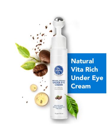 Natural Vita Rich Under Eye Cream - Reduces Dark Circles & Puffiness | The Moms Co. | Soothing Massage Roller with Coffee Oil & Vitamins | Ideal for Sensitive Skin | 15 gm - Buy Online on GoSupps.com